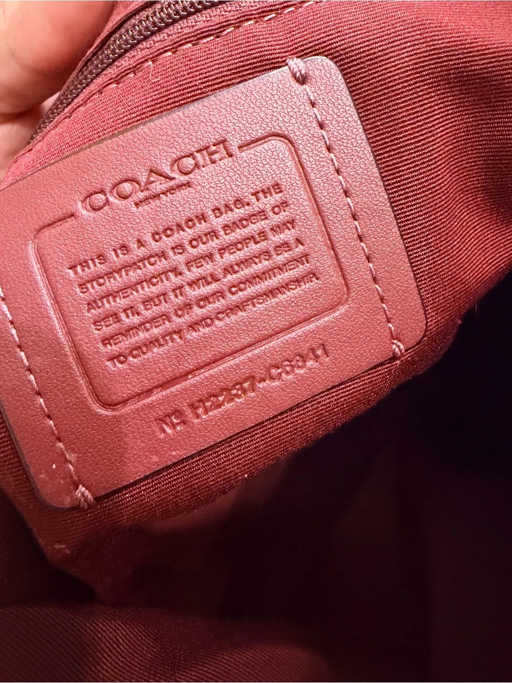 Coach Red Pebbled Leather Crossbody Satchel with Gold Hardware